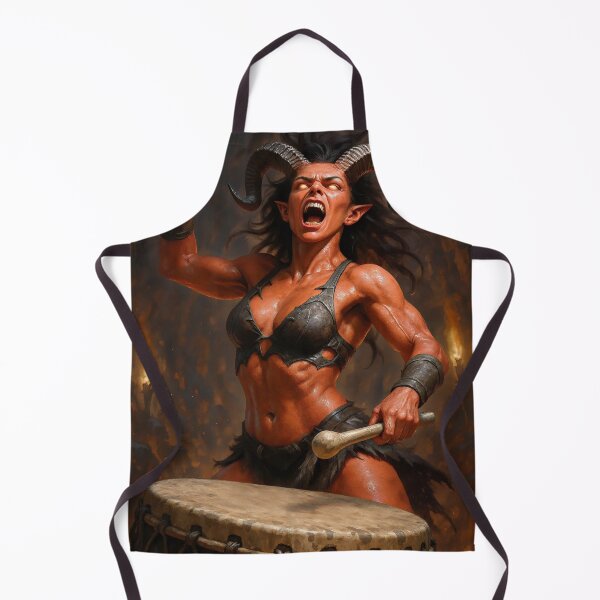 Item preview, Warrior demoness drums with fierce expression designed and sold by CathryneDelamort.
