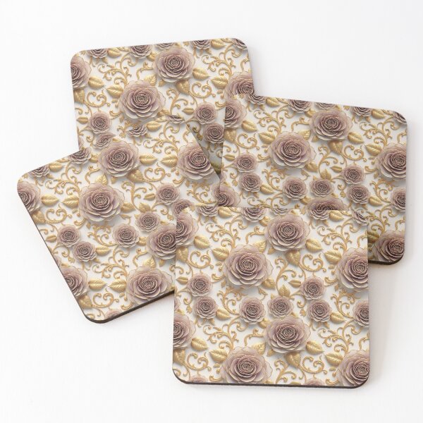 Item preview, Luxurious Rose with Gold Leaves and Baroque Flourishes designed and sold by AnnArtshock.