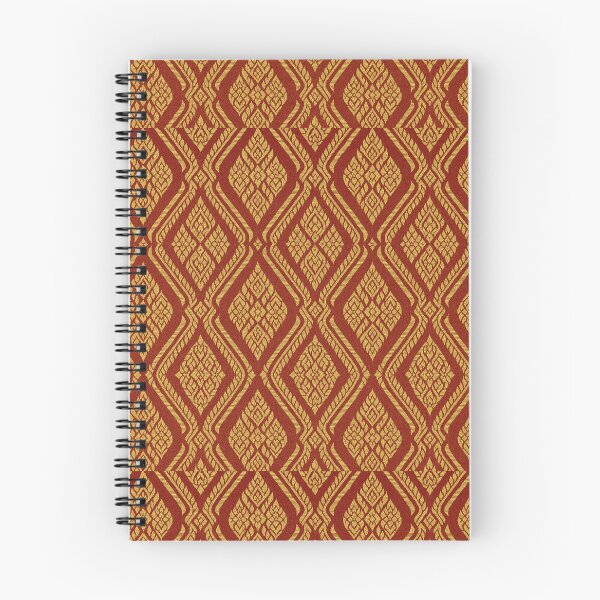 Item preview, Luxury Thai Diamond Pattern – Traditional Red & Gold Thai Textile Seamless Design designed and sold by Sksticker991.