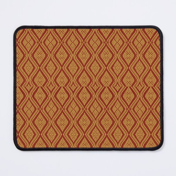 Item preview, Luxury Thai Diamond Pattern – Traditional Red & Gold Thai Textile Seamless Design designed and sold by Sksticker991.