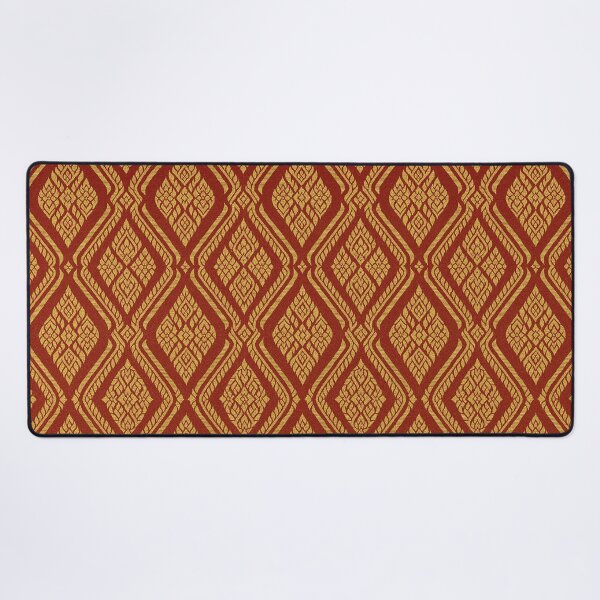 Item preview, Luxury Thai Diamond Pattern – Traditional Red & Gold Thai Textile Seamless Design designed and sold by Sksticker991.
