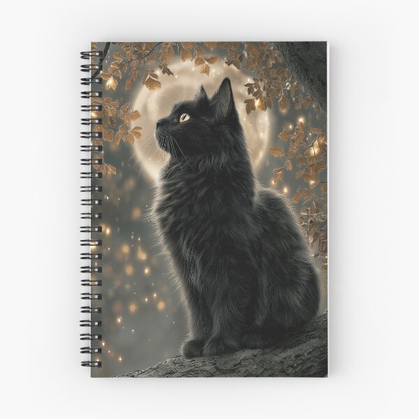 Item preview, Mystical Black Cat with Full Moon Glow designed and sold by Erika Kaisersot.