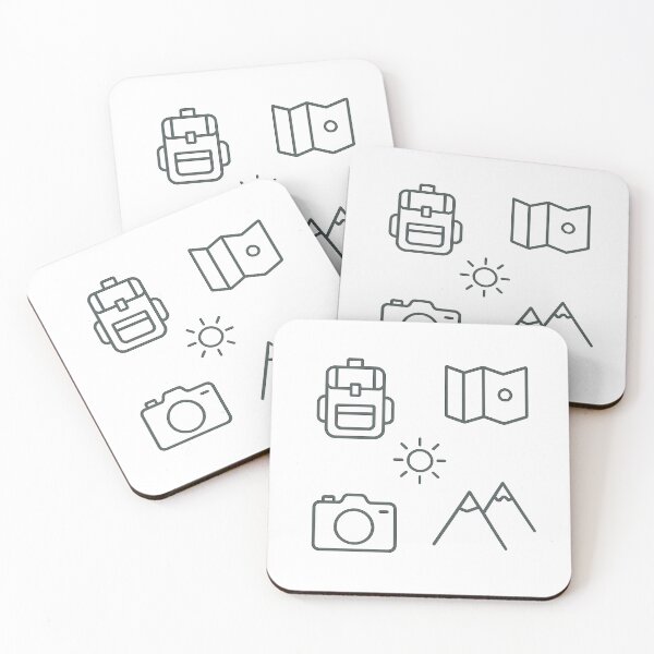 Item preview, Minimal Travel Icons – Clean Line Art Adventure Set designed and sold by mbmstores.