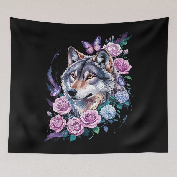 Item preview, Floral Wolf Vintage Flowers Wolf Face for Wolves Lover3 designed and sold by MyzoToyota.