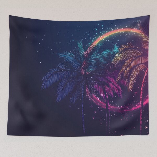 Item preview, Vibrant tropical night with palms designed and sold by anytka.