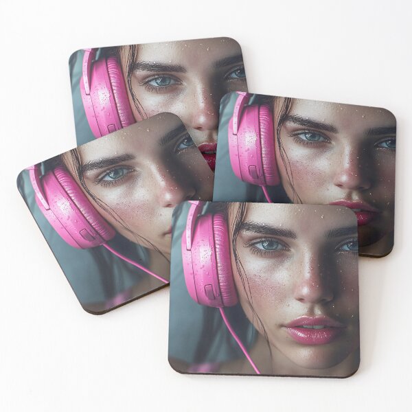 Item preview, Girl with headphones enjoying music designed and sold by anytka.