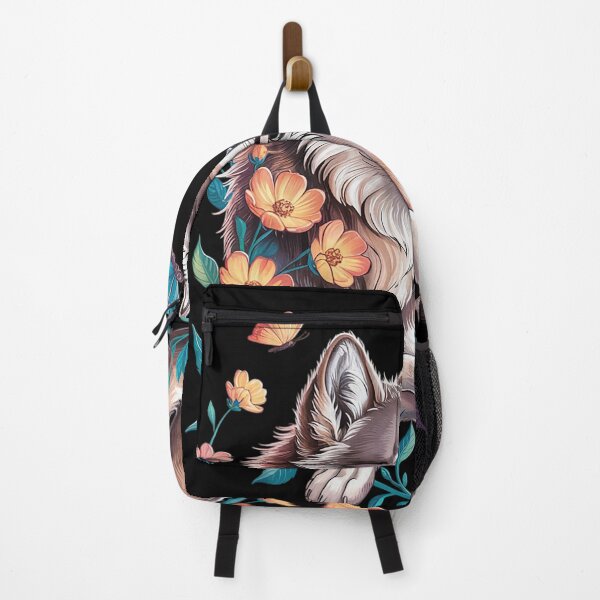 Item preview, Floral Wolf With Butterflies Mystical Forest Nature Lovers designed and sold by MyzoToyota.