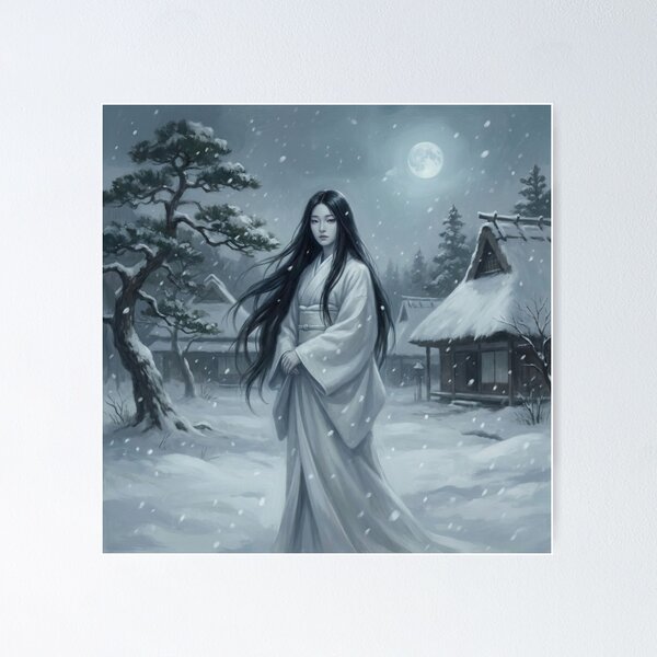Item preview, Yuki Onna — Snow Spirit of Japanese Folklore | Winter Ghost Art | Mori no Akari Series designed and sold by Mori-no-Akari.