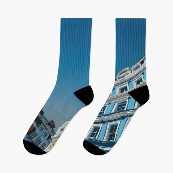 Item preview, Colorful buildings in a city scene designed and sold by anytka.