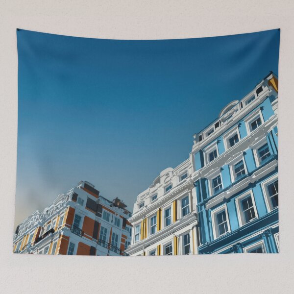 Item preview, Colorful buildings in a city scene designed and sold by anytka.