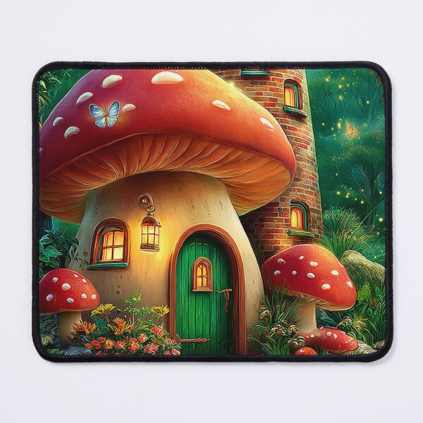 Item preview, Mushroom Cottage Beneath the Firefly Sky designed and sold by MyMagicalPlace.