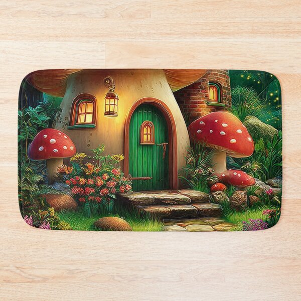Item preview, Mushroom Cottage Beneath the Firefly Sky designed and sold by MyMagicalPlace.