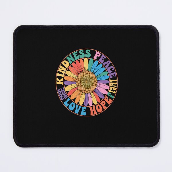 Item preview, Kindness Peace Equality Love Hope Diversity Human Rights Black Floral Sunflower Pattern designed and sold by SyntaxClaw.