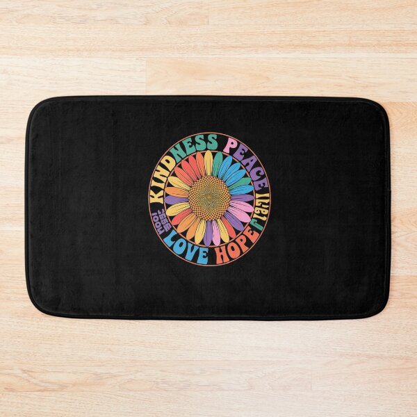 Item preview, Kindness Peace Equality Love Hope Diversity Human Rights Black Floral Sunflower Pattern  designed and sold by SyntaxClaw.