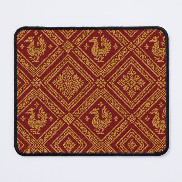 Item preview, Luxury Thai Garuda Diamond Pattern – Red & Gold Traditional Seamless Textile Desig designed and sold by Sksticker991.