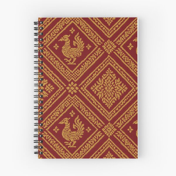 Item preview, Luxury Thai Garuda Diamond Pattern – Red & Gold Traditional Seamless Textile Desig designed and sold by Sksticker991.