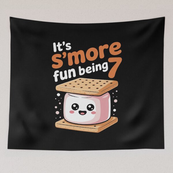Item preview, S’more Campfire 7th Birthday Marshmallow Camping Smore  designed and sold by NailMolisa.