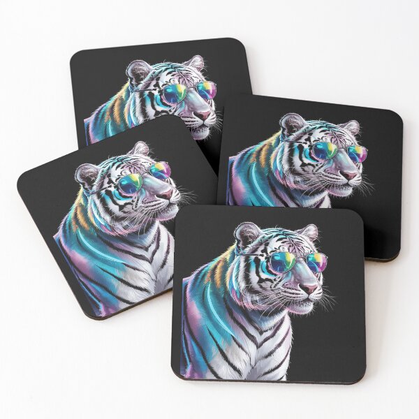 Item preview, White Tiger Sunglasses Colourful Art Animal Tiger  designed and sold by FadeOfThrone.