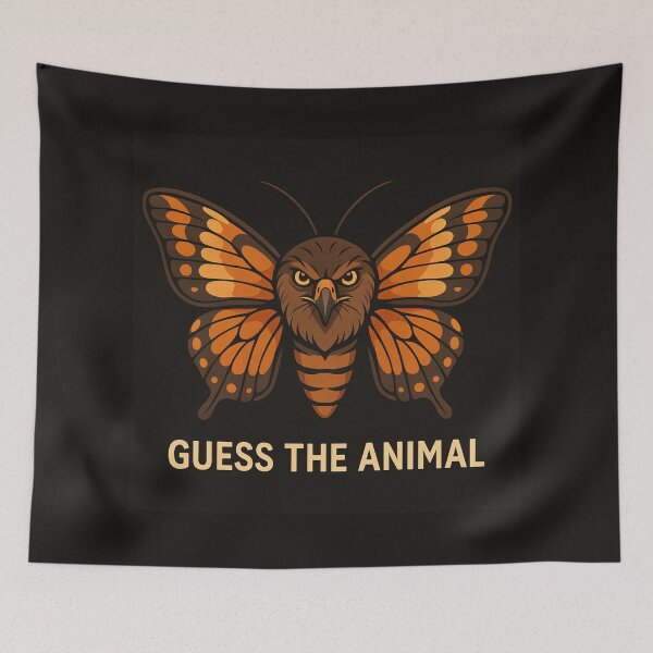 Item preview, Hawk Moth Art – Guess the Animal Wildlife Illustration designed and sold by GeoWild Designs.