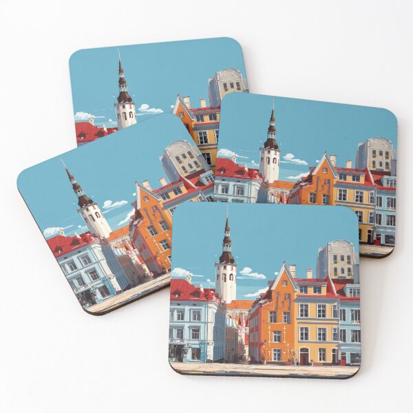 Item preview, Colorful buildings on city street designed and sold by anytka.