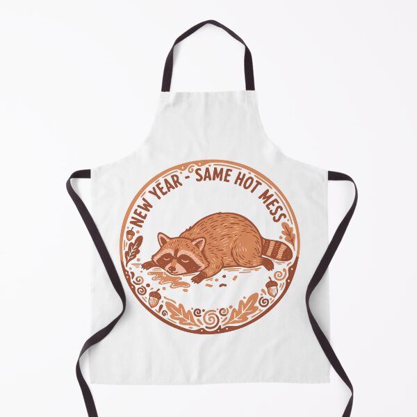 Item preview, New Year Same Hot Mess Raccoon Celebration designed and sold by LuminOrb.