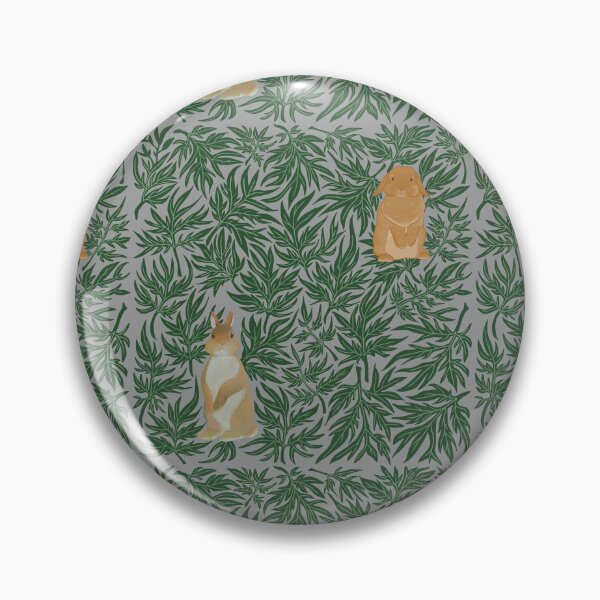 Item preview, Kawaii Bunnies in mugwort pattern inspired by William Morris designed and sold by tayaan.