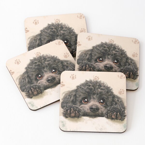 Item preview, Miniature Poodle Peeking over Wall 03 designed and sold by Elisabeth Lucas.