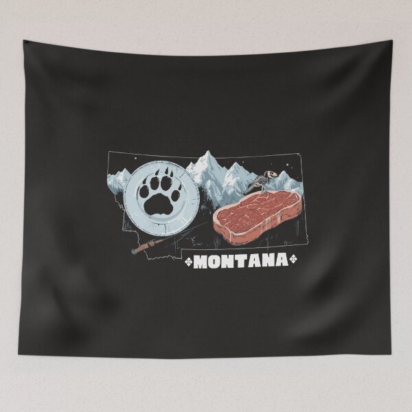 Item preview, Funny Montana Meat Lover T-Shirt - Bear Paw Steak Dino Bones Design designed and sold by TitanRN.