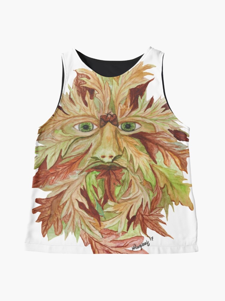 Alternate view of Green man, Nature doesn't care series, watercolor Sleeveless Top
