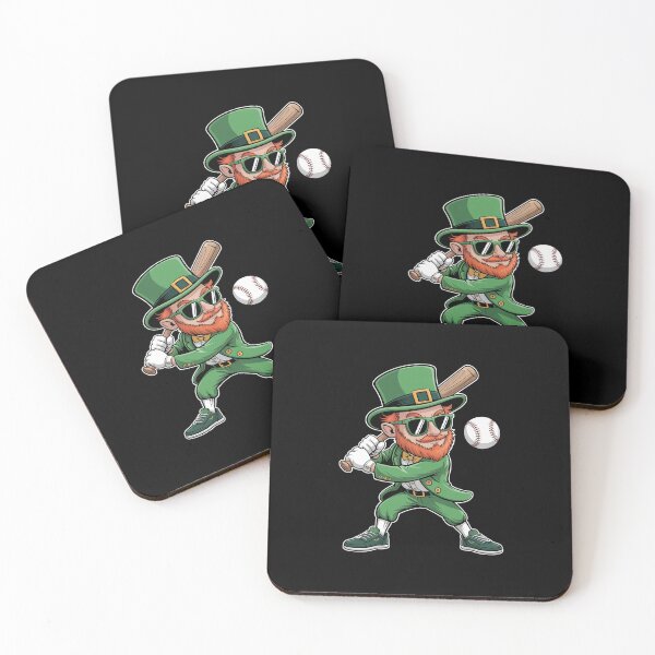 Item preview, Leprechaun Playing Baseball St Patricks Day designed and sold by StephenDDArt.