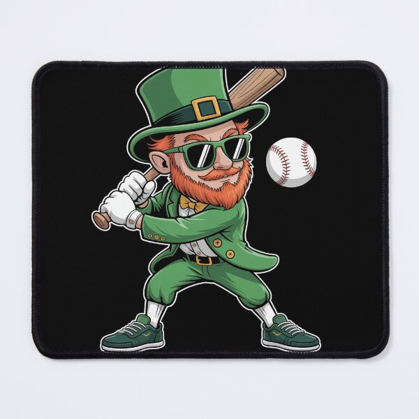 Item preview, Leprechaun Playing Baseball St Patricks Day designed and sold by StephenDDArt.