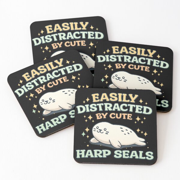 Item preview, Easily Distracted by Cute Harp Seals – Funny Seal Lover Design designed and sold by sssweetness.