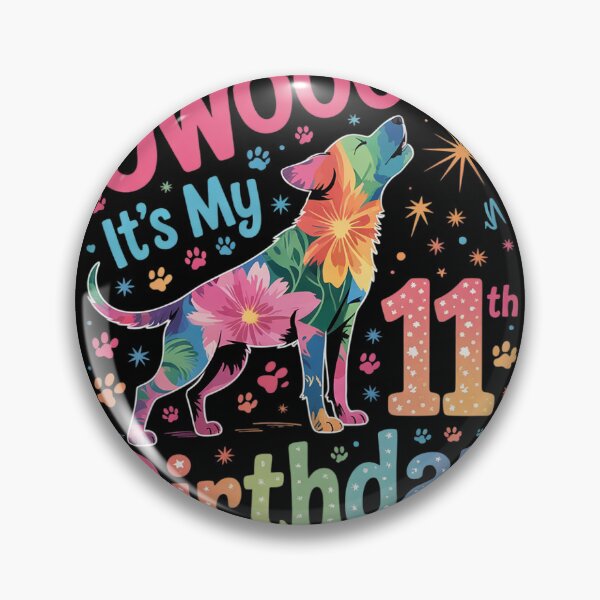 Item preview, It's My 11th Birthday Wolf Floral Howling 11 Years Old  designed and sold by MyzoToyota.
