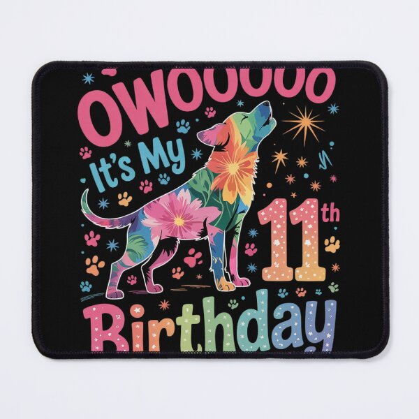 Item preview, It's My 11th Birthday Wolf Floral Howling 11 Years Old designed and sold by MyzoToyota.