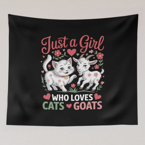 Item preview, Just A Girl Who Loves Cats And Goats Floral Farmer Owner  designed and sold by MyzoToyota.