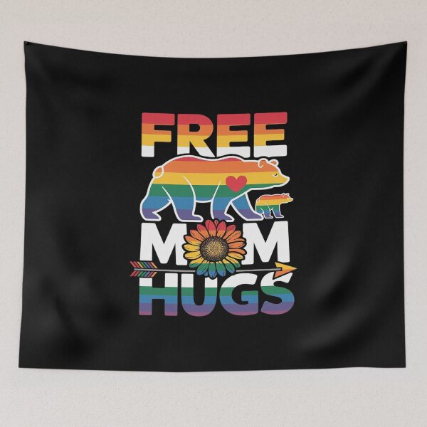 Item preview, LGBTQ Pride Mama Bear Free Mom Hugs LGBT Proud Rainbow Ally  designed and sold by AquaKiev.