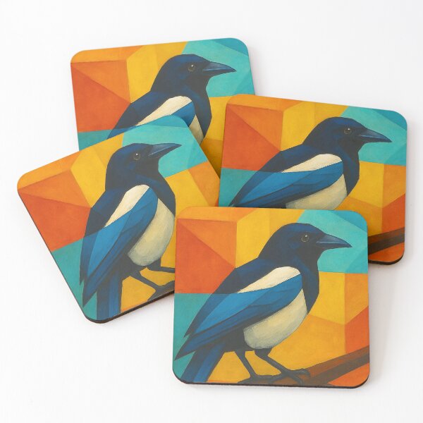 Item preview, Magpie cubist painting. designed and sold by ArtByJohannes.