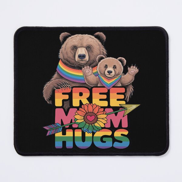 Item preview, LGBTQ Pride Mama Bear Free Mom Hugs LGBT Proud Rainbow Ally designed and sold by AquaKiev.