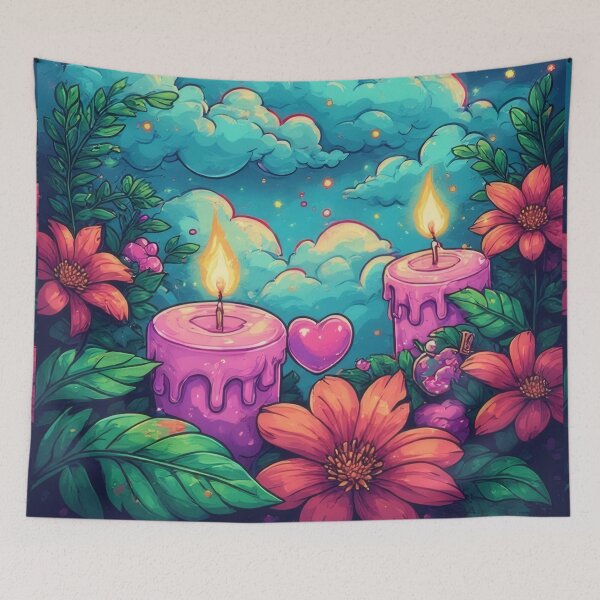 Item preview, Romantic candles in front of a four-poster bed designed and sold by Mianku | Für das Leben.