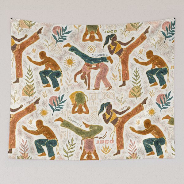 Item preview, Capoeira Rhythms - Earthy Brazilian Martial Arts Pattern designed and sold by Hen-C-Art.