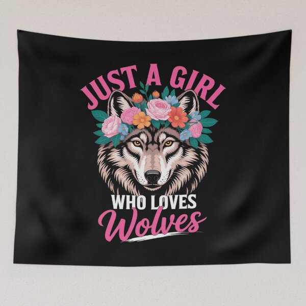 Item preview, Just A Girl Who Loves Wolves Aesthetic Floral Wolf  designed and sold by MyzoToyota.