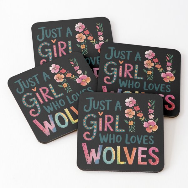 Item preview, Just a Girl Who Loves Wolves Floral Howling Watercolor Wolf  designed and sold by MyzoToyota.