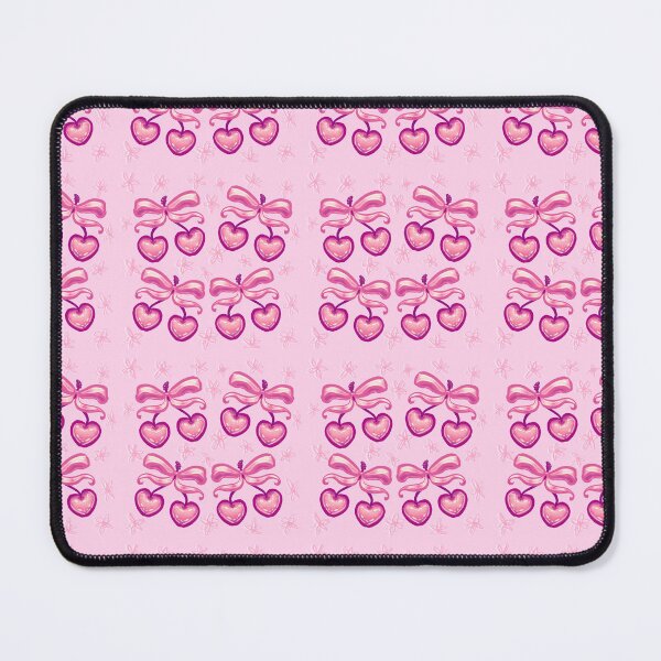 Item preview, Pattern Preppy Vintage Coquette Pastel Pink Cherry Bow  designed and sold by BluwTuwip.