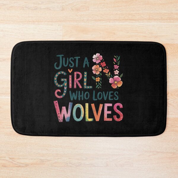 Item preview, Just a Girl Who Loves Wolves Floral Howling Watercolor Wolf  designed and sold by MyzoToyota.