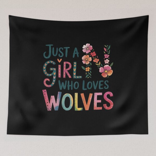 Item preview, Just a Girl Who Loves Wolves Floral Howling Watercolor Wolf  designed and sold by MyzoToyota.