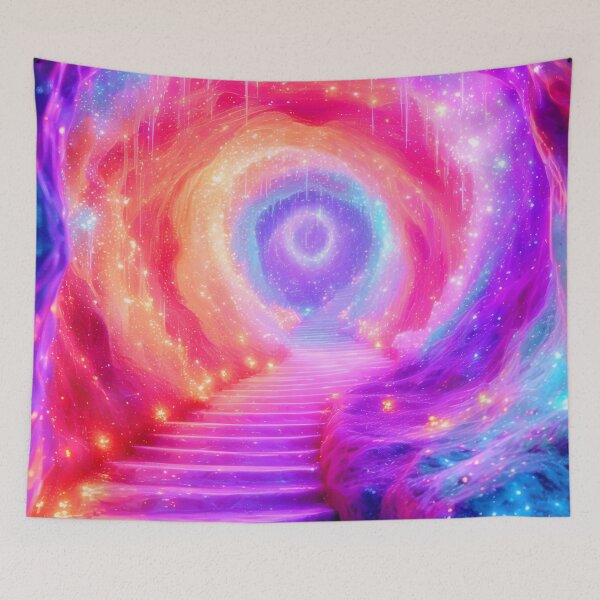 Item preview, Stairs leading into a bright, colorful tunnel designed and sold by Mianku | Für das Leben.