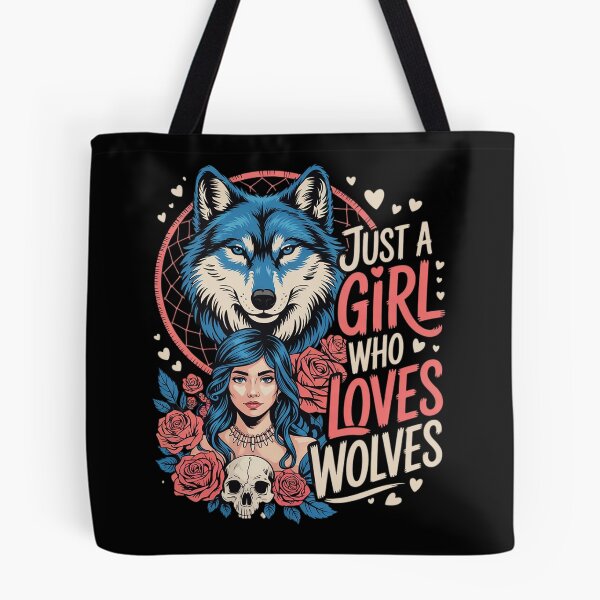 Item preview, Just A Girl Who Loves Wolves Floral Skull Wolf Headdress  designed and sold by MyzoToyota.