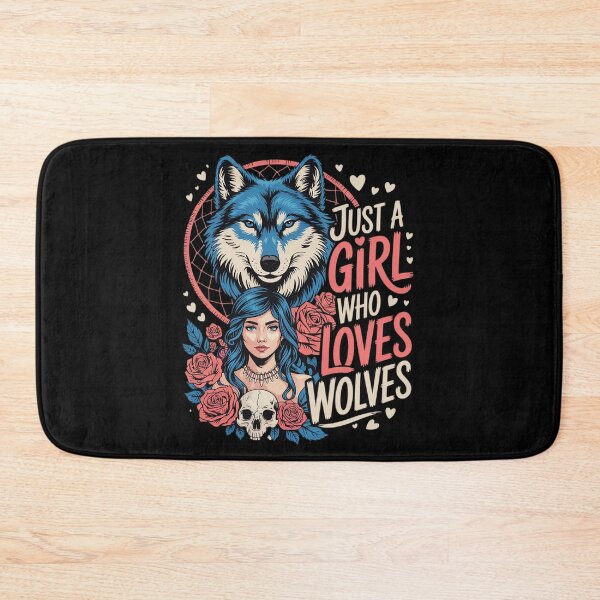 Item preview, Just A Girl Who Loves Wolves Floral Skull Wolf Headdress  designed and sold by MyzoToyota.