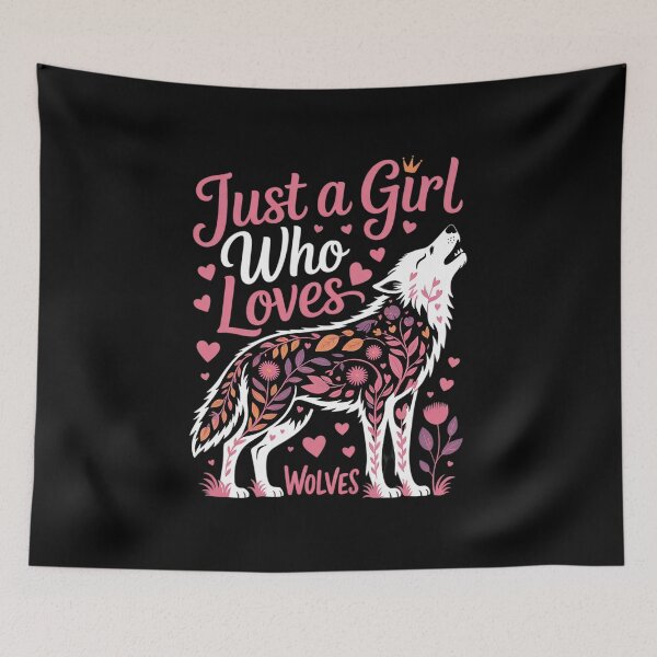 Item preview, Just A Girl Who Loves Wolves Women Girls Floral Wolf  designed and sold by MyzoToyota.
