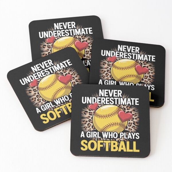 Item preview, Never Underestimate A Girl Who Plays Softball designed and sold by MeowtivationP.